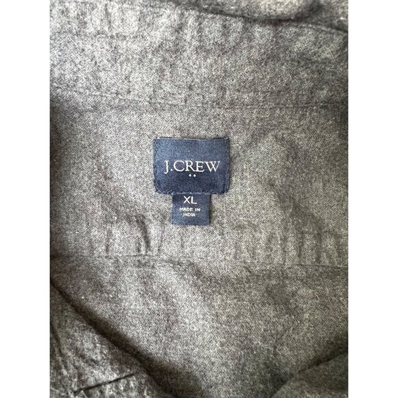 J.CREW Button Up Outdoor Heavy Work Shirt Mens XL Cotton Elbow Patch Gray - Picture 4 of 13